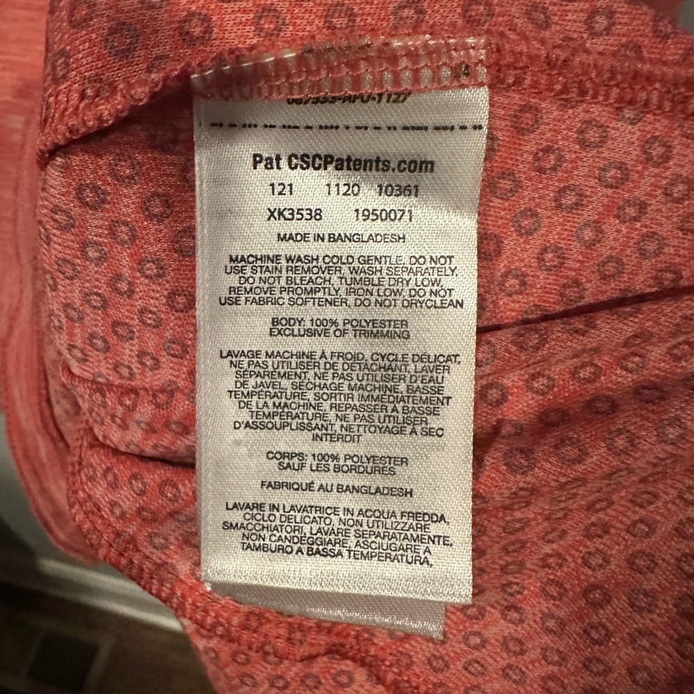 Columbia athletic pull over with hood. Color-coral. Size small. - Picture 3 of 6